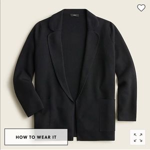 Jcrew eloise sweater blazer Sz Small Black